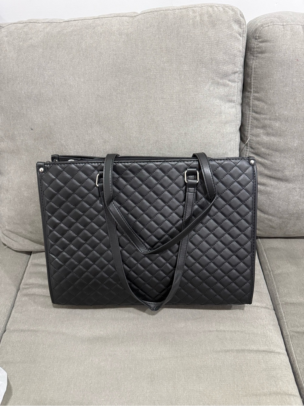 Quilted PU Leather Insulated Work Tote - Picture 2 of 11